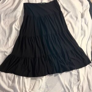 Petite Ralph Lauren Ruffle Black Skirt